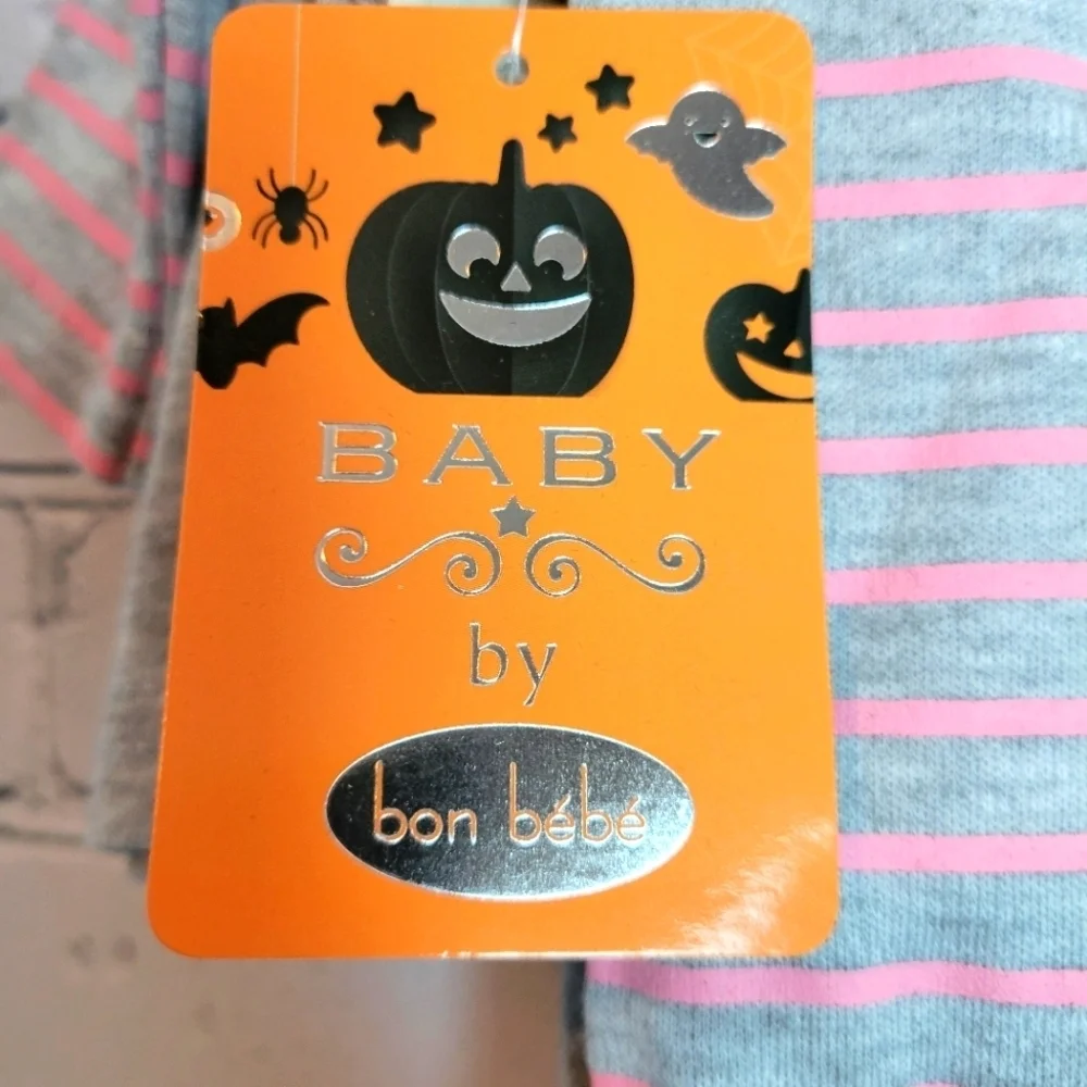 Bon Bebe Halloween 6-9 Months Long Sleeve Bodysuits Set of 3